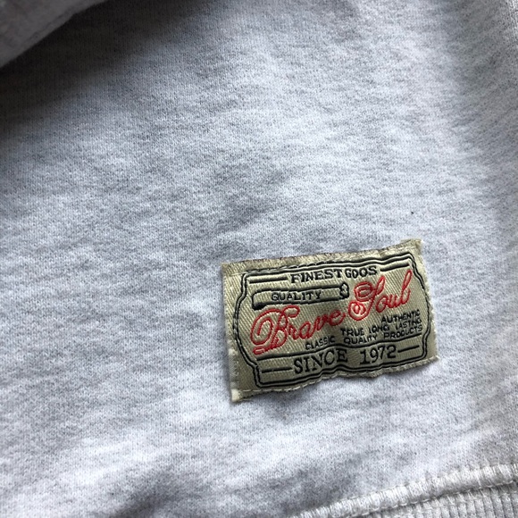 ASOS Brave Soul Grey fleece lined hoodie w/pocket - Picture 6 of 7